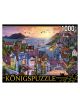 Konigspuzzle. ПАЗЛЫ 1000 элементов.  ПРИБРЕЖНЫЙ ГОРОД НА ЗАКАТЕ