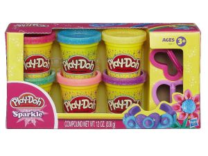 Play-Doh. Блестящая коллекция 6 баночек.