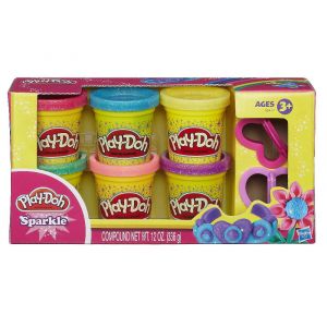 Play-Doh. Блестящая коллекция 6 баночек.
